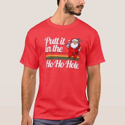 Funny Golfing Christmas Tee Holiday Golf Ball Sant T-shirt (Voorkant)