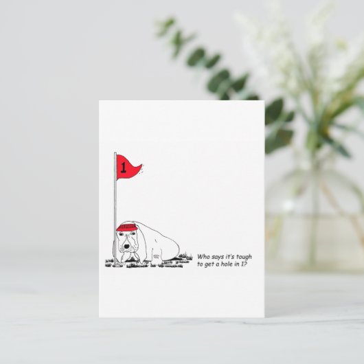 Funny Golfing Dog Briefkaart (Staand voorkant)