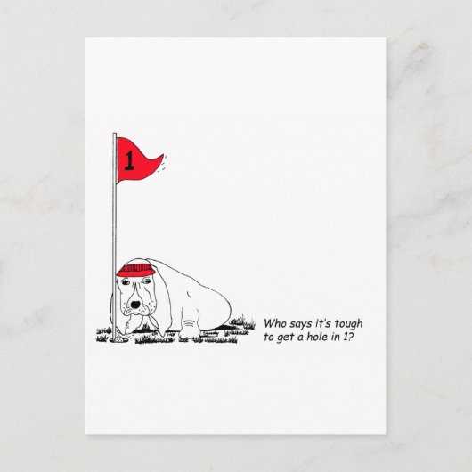 Funny Golfing Dog Briefkaart (Voorkant)