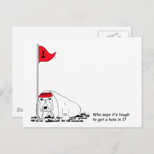 Funny Golfing Dog Briefkaart (Voorkant / Achterkant)