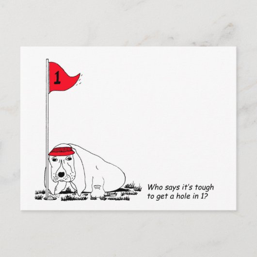 Funny Golfing Dog Briefkaart (Voorkant)