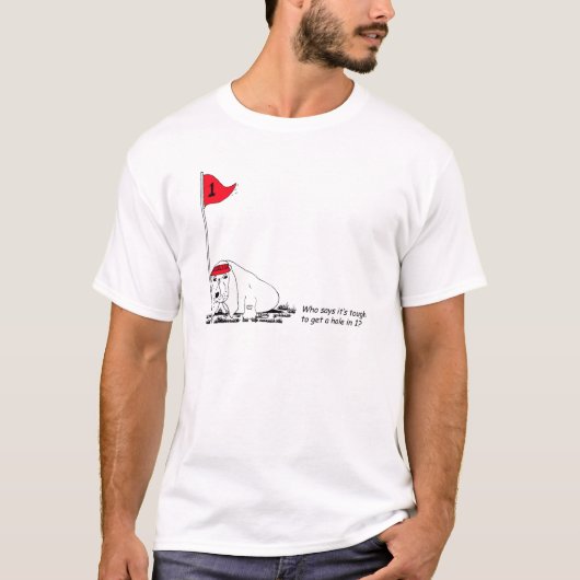Funny Golfing Dog Mannen T-Shirt (Voorkant)