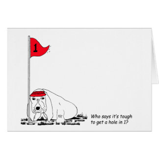 Funny Golfing Dog Wenskaart