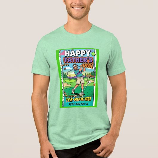 Funny Golfing Father's Day Tee-rific Dad Retro Tri-Blend Shirt (Voorkant)