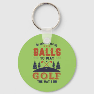 Funny Golfing Golfer-veel ballen voor Golf Sleutelhanger