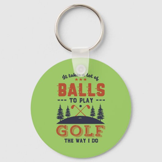 Funny Golfing Golfer-veel ballen voor Golf Sleutelhanger (Voorkant)