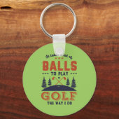 Funny Golfing Golfer-veel ballen voor Golf Sleutelhanger (Voorkant)