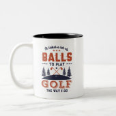 Funny Golfing Golfer-veel ballen voor Golf Tweekleurige Koffiemok (Links)