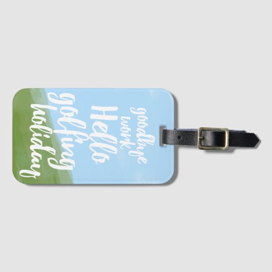 Funny Golfing Holiday Bagagelabel voor Golfers (Voorkant (horizontaal))