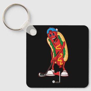 Funny Golfing Hot Dog Golf Schattige Golfer Meme S Sleutelhanger
