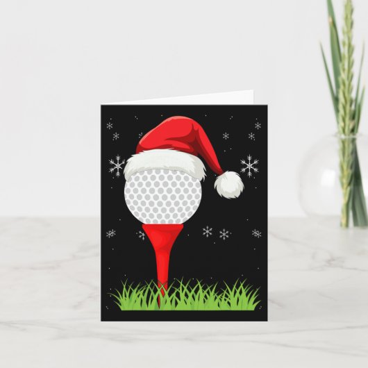 Funny Golfing Kerstmis Prel Holiday Golf Ball Kaart (Voorkant)
