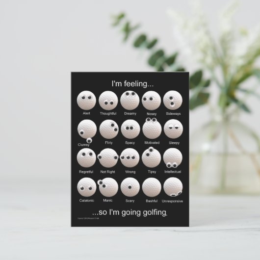 Funny Golfing Moods Briefkaart (Staand voorkant)