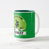 Funny Golfing Pros Golfing Fanatics Sports Tweekleurige Koffiemok (Voorkant rechts)