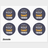 Funny Golfing Quote ik spel Golf en ik ken dingen Ronde Sticker (Vel)