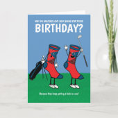 Funny Golfing Sokken Joke Kaart (Voorkant)