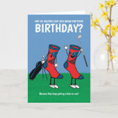 Funny Golfing Sokken Joke Kaart (Gele Bloem)