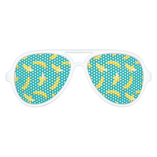 Funny Gone Bananas geïllustreerd patroon Aviator Zonnebril (Voorkant)