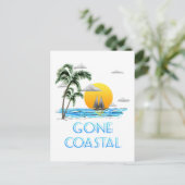 Funny Gone Coastal Nautical Sailing Sunset Briefkaart (Staand voorkant)