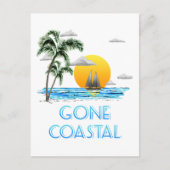 Funny Gone Coastal Nautical Sailing Sunset Briefkaart (Voorkant)