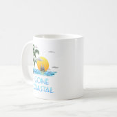 Funny Gone Coastal Nautical Sailing Sunset Koffiemok (Voorkant links)