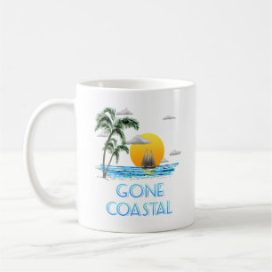 Funny Gone Coastal Nautical Sailing Sunset Koffiemok
