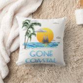 Funny Gone Coastal Nautical Sailing Sunset Kussen (Deken)