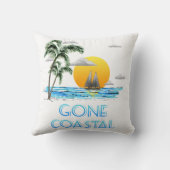 Funny Gone Coastal Nautical Sailing Sunset Kussen (Achterkant)