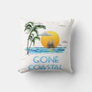 Funny Gone Coastal Nautical Sailing Sunset Kussen
