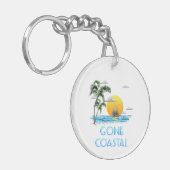 Funny Gone Coastal Nautical Sailing Sunset Sleutelhanger (Voorkant Links)