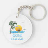 Funny Gone Coastal Nautical Sailing Sunset Sleutelhanger (Achterkant)