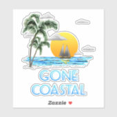 Funny Gone Coastal Nautical Sailing Sunset Sticker (Vel)