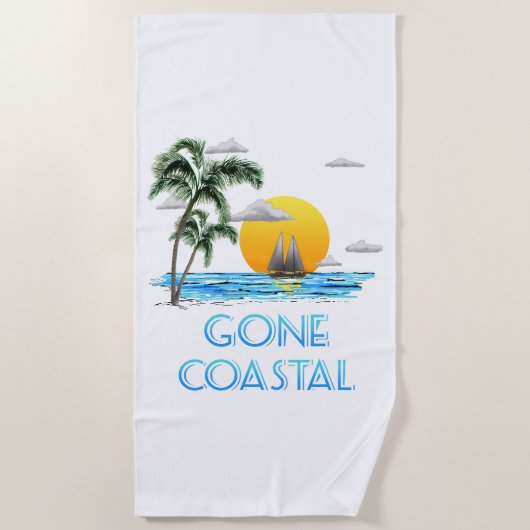 Funny Gone Coastal Nautical Sailing Sunset Strandlaken (Voorkant)