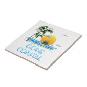 Funny Gone Coastal Nautical Sailing Sunset Tegeltje (Zijkant)