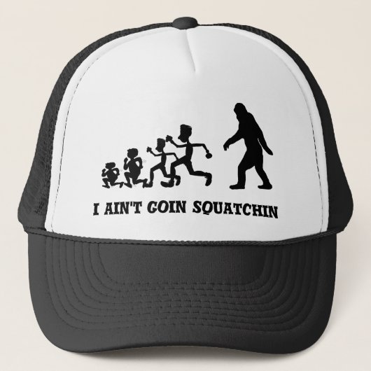 Funny Gone Squatchin evolutietekst Trucker Pet (Voorkant)