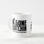 Funny GONE SQUATCHIN Sasquatch Coffee Mok (Voorkant links)