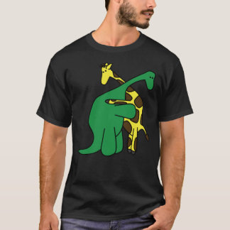 Funny Good Boys Dinosaur Hugging a Giraffe Movie F T-shirt