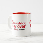 Funny Good ENBOR Social Distance Tweekleurige Koffiemok (Voorkant links)