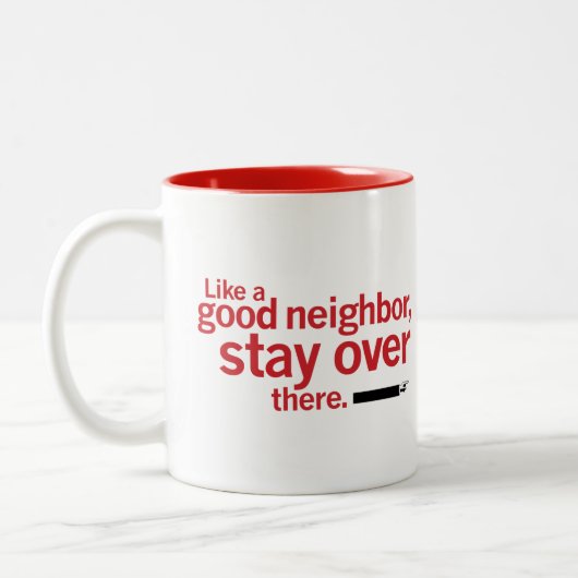 Funny Good ENBOR Social Distance Tweekleurige Koffiemok (Links)