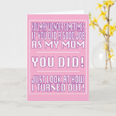 Funny Good Job Mam Card Kaart (Gele Bloem)