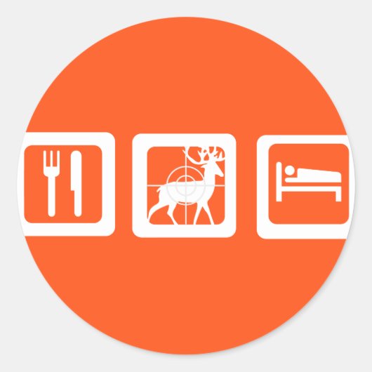 Funny Good Trip Eat Sleep Hunt Ronde Sticker (Voorkant)