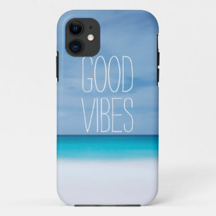 Funny good vibes tropical oceanfoto hipster iPhone 11 hoesje