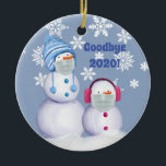 Funny Goodbye 2020 Snowman Ceramic Ornament<br><div class="desc">Funny Goodbye 2020 Snowman Ceramic Ornament</div>