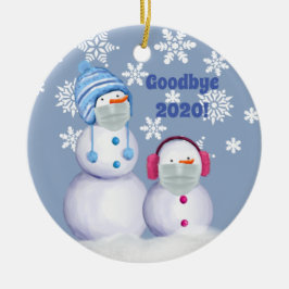 Funny Goodbye 2020 Snowman Ceramic Ornament
