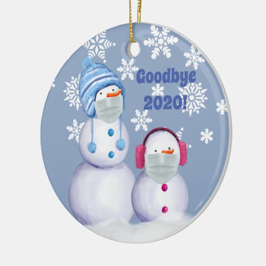 Funny Goodbye 2020 Snowman Ceramic Ornament (Links)