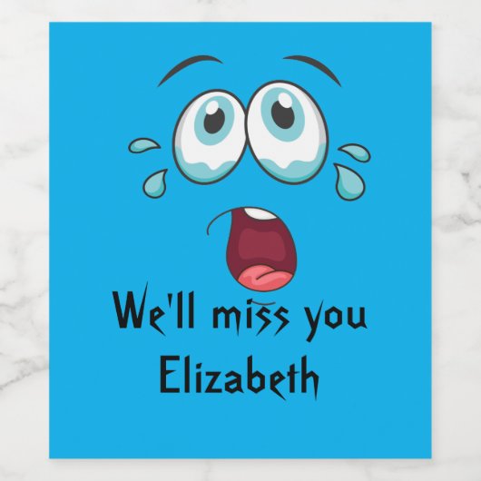 Funny Goodbye We zullen je missen Wijn Etiket (Enkel label)