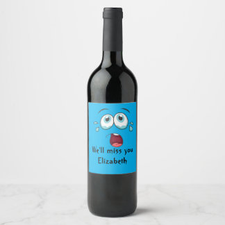 Funny Goodbye We zullen je missen Wijn Etiket