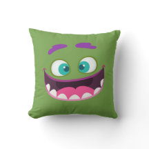 Funny Goofy Gekke Monster Face - kalkgroen