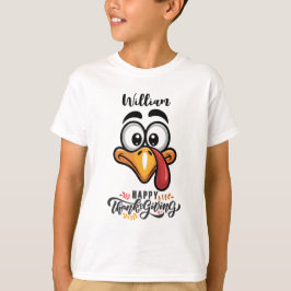 Funny Goofy Turkey Face Personalised Cartoon T-shirt