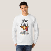 Funny Goofy Turkey Face Personalised Cartoon T-shirt (Voorkant volledig)