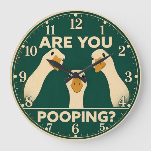 Funny Goose Bathroom Are You Pooping Grote Klok (Voorkant)